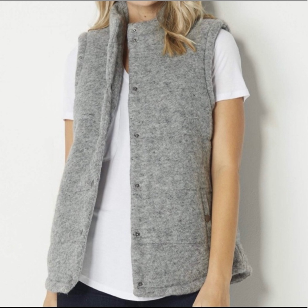 BB DAKOTA GRAY WOOL BLEND BUTTON UP VEST